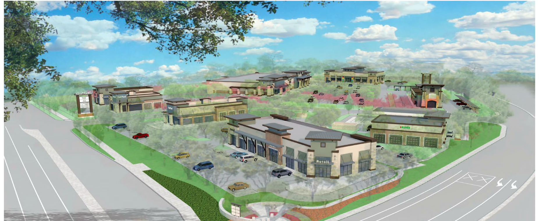 Ferrari Pavilion commercial shopping center rendering in Lincoln California