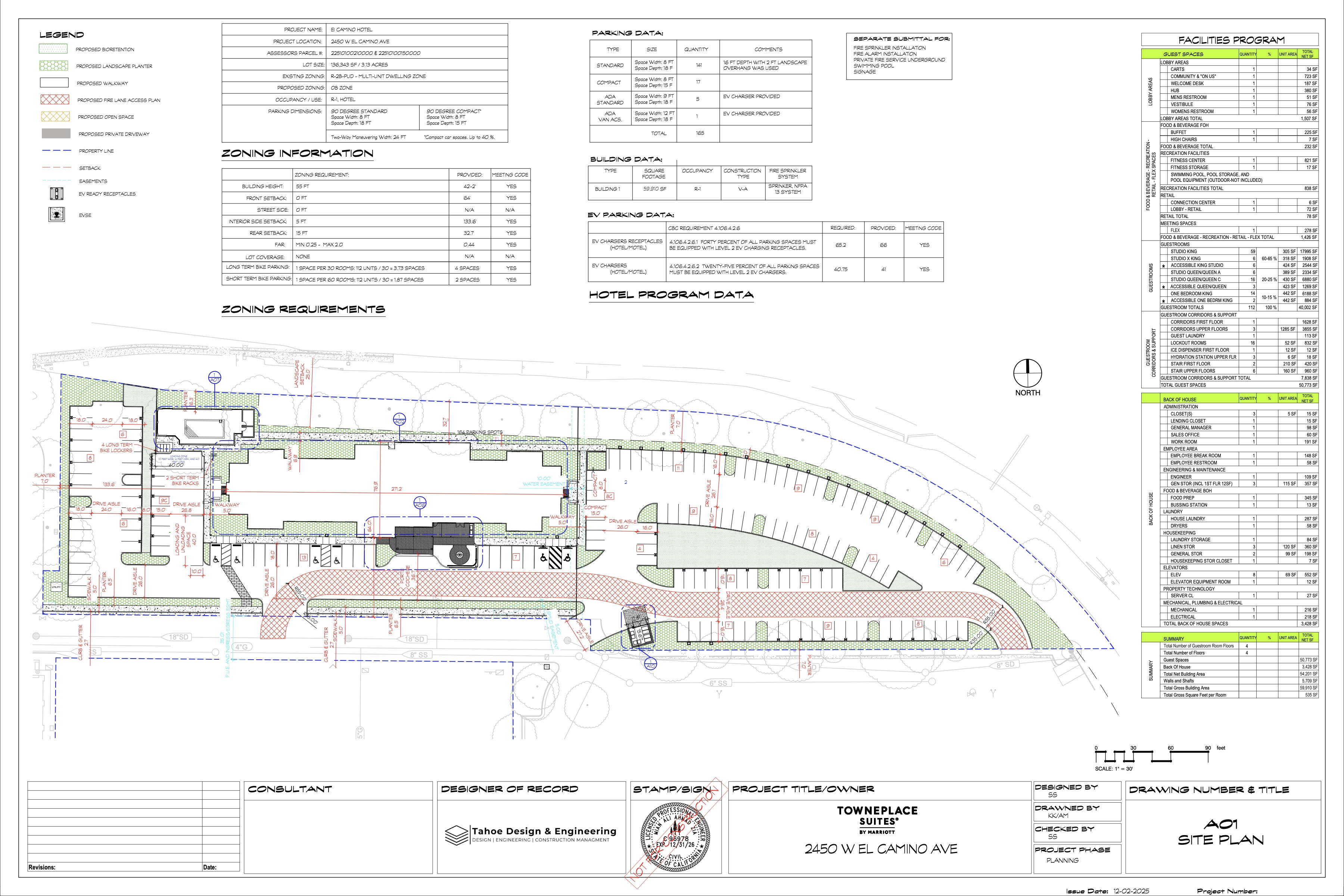 TownePlace Suites Natomas site plan sheet